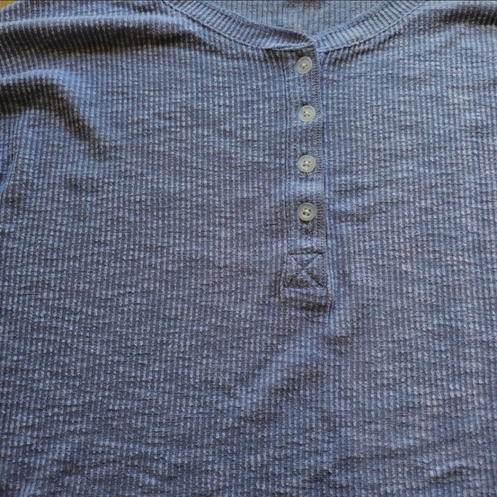 American Eagle Outfitters Blue Ribbed Long Sleeve Size XL - Picture 3 of 5